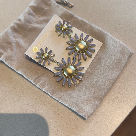 Kendra Scott Madison Daisy Pink Opal Crystal Earrings - Picture 8 of 8